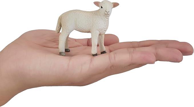 Romney Lamb Farm Animal Standing Toy Figure 6.5 cm Length Approx Mojo Fun 381065