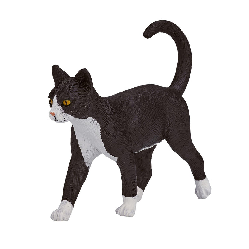 Cat Pet Toy Black White Toy Figure 7 cm Length Approx Mojo Fun 387200