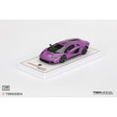a purple sports car on a white surface