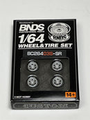 BNDS Custom Wheel Parts Wheel and Tyre Set Silver 1:64 MOT Hobby BC26403SSR