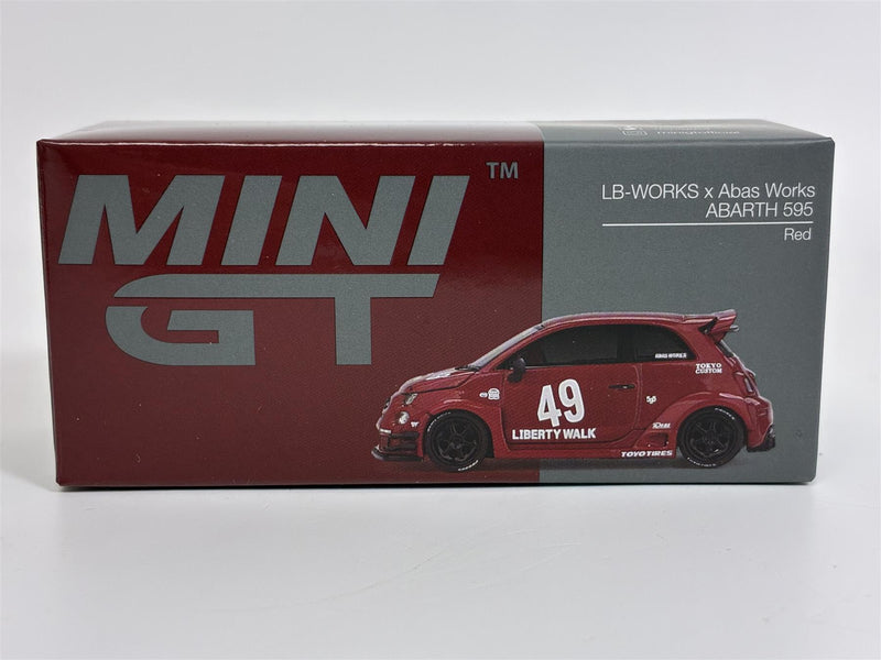 LB Works Abas Works Abarth 595 Red RHD 1:64 Scale Mini GT MGT00963R