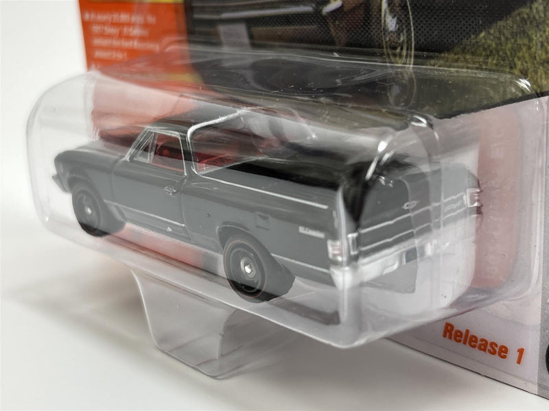 1967 Chevy El Camino Tuxedo Black 1:64 Scale Johnny Lightning JLCG028B