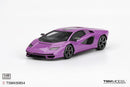 a purple toy car on a white background