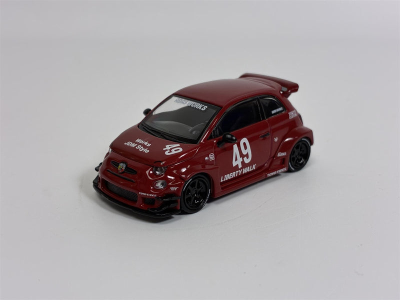 LB Works Abas Works Abarth 595 Red LHD 1:64 Scale Mini GT MGT00963L