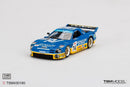 a blue and yellow toy car