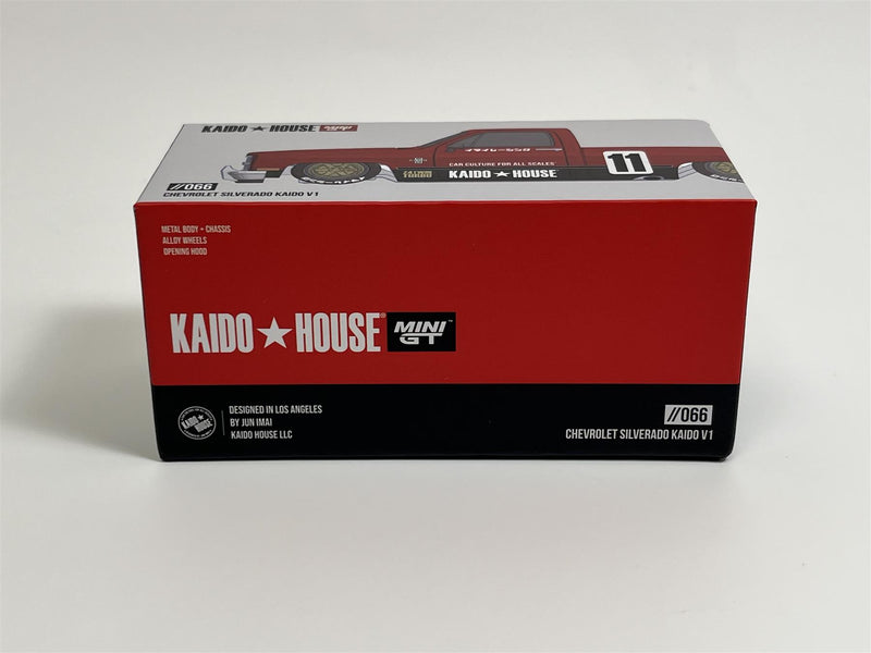 Chevrolet Silverado Red Kaido V1 1:64 Scale Kaido House Mini GT KHMG066