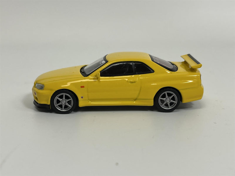 Nissan Skyline GTR R34 V Spec Lightning Yellow RHD 1:64 Scale Mini GT MGT00762R