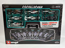 Mercedes AMG Petronas Formula 1 Set of 7 Cars with Display Stand 1:43 Scale Bburago 38170