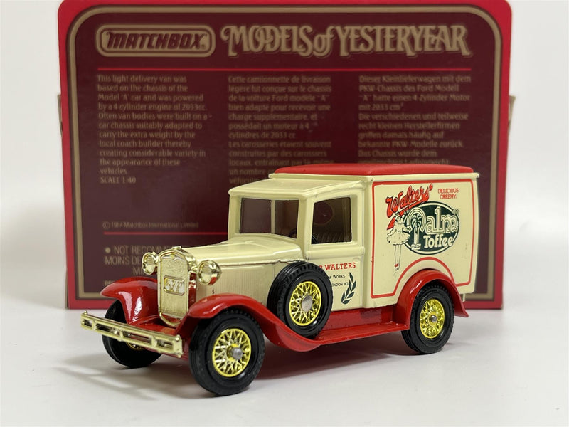 Model A Ford Van 1930 Walters Palm Toffee Models Of Yesteryear 1:40 Matchbox Y22D S5