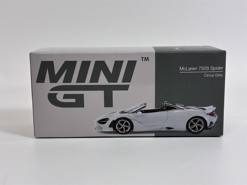 McLaren 750S Spider Cirrus Grey LHD 1:64 Scale Mini GT MGT00973L