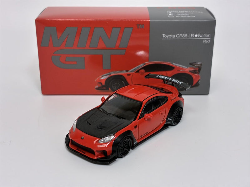 Toyota GR86 LB Nation Red LHD 1:64 Scale Mini GT MGT00885L