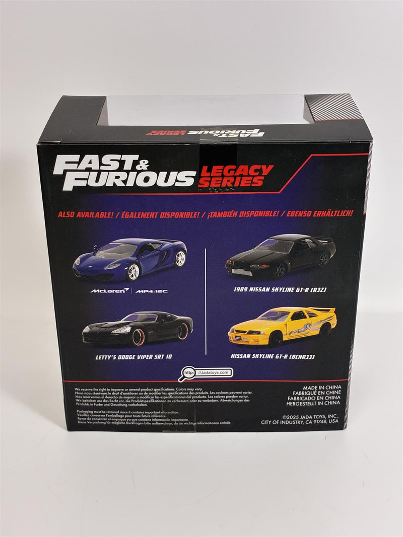 Fast and Furious Twin Set 1989 Nissan Skyline GT-R Black and Nissan Skyline GT-R Yellow 1:32 Jada 35696