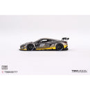a black and yellow race car