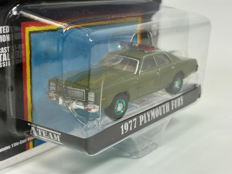 The A Team 1977 Plymouth Fury US Army Police Chase Model 1:64 Greenlight 44865A