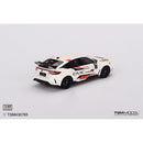 a white and red toy car