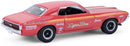 a red toy car with a white background
