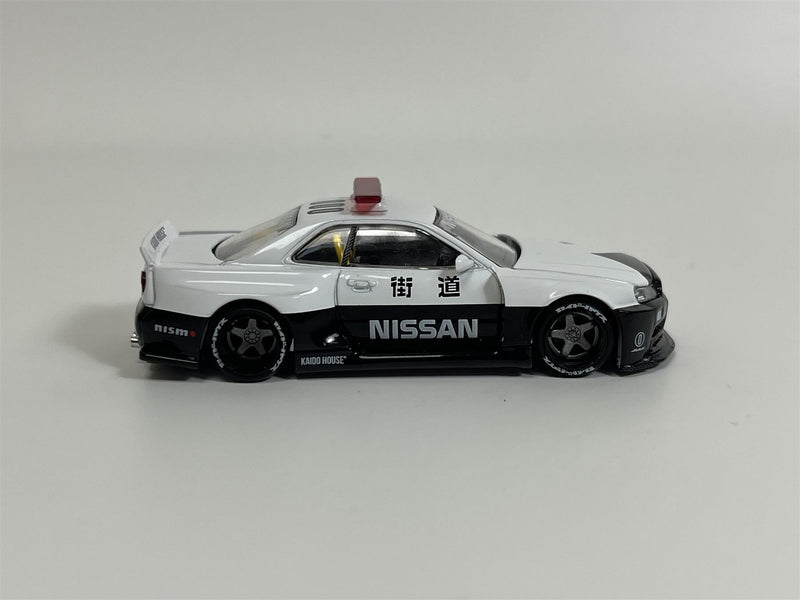 Nissan Skyline GTR R34 Kaido Works V2 Aero Japan Police 1:64 Mini GT KHMG120