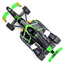a toy race car on a white background