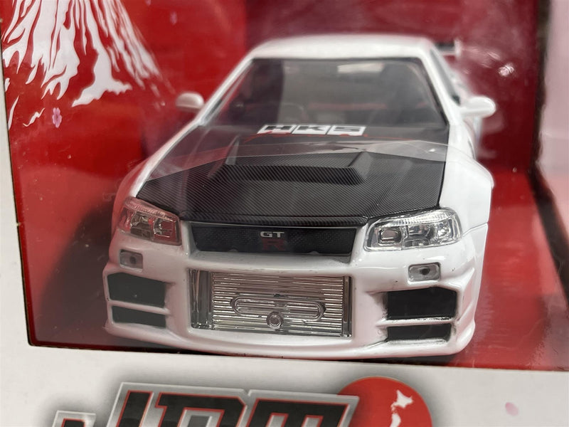 Nissan Skyline 2002 GTR R34 JDM Tuners White 1:24 Jada 36339