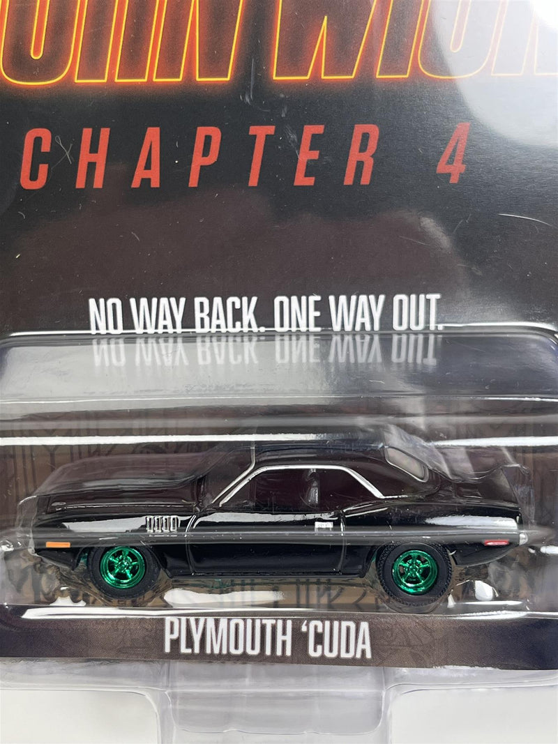 John Wick Chapter 4 Plymouth Cuda Chase Model 1:64 Scale Greenlight 62020F