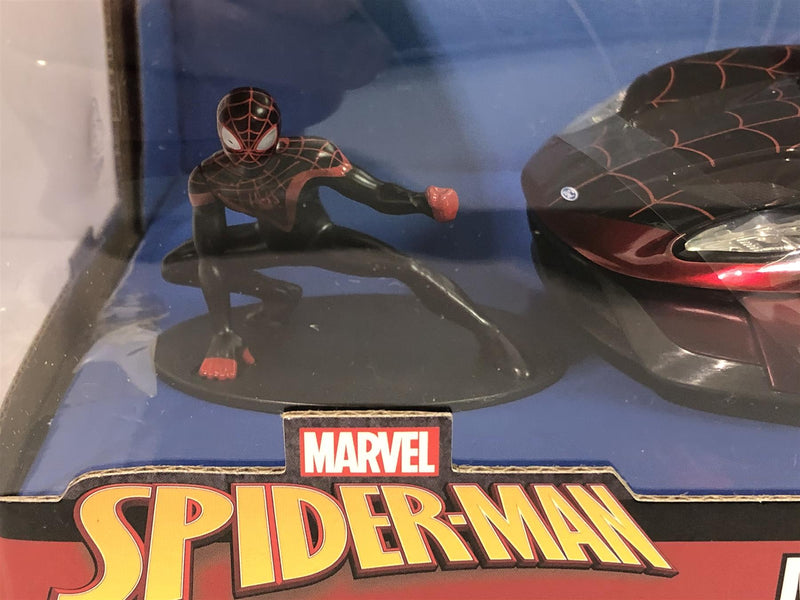 Spiderman Miles Morales 2017 Ford GT with Figure 1:24 Scale Jada 31190