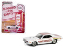 a white toy car with red stripes