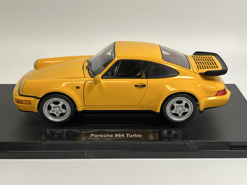 1989 Porsche 964 Turbo Yellow 1:18 Scale Welly 18026y