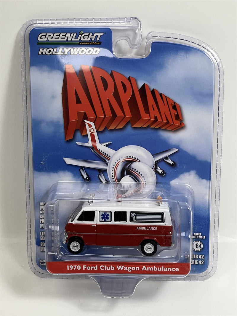 Airplane 1970 Ford Club Wagon Ambulance 1:64 Scale Greenlight 62030B