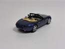 a blue toy car with open top