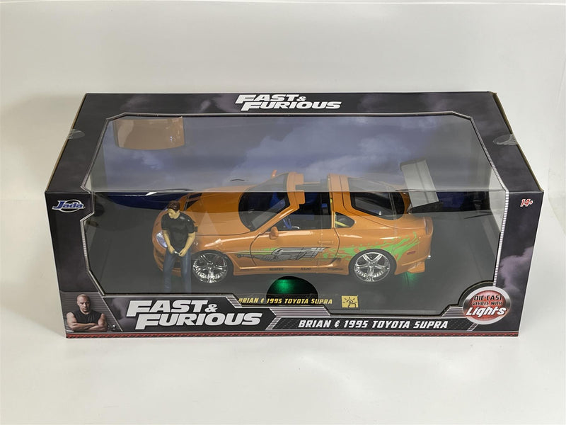 Fast and Furious 1995 Toyota Supra Lights Up Brian Figure 1:18 Jada 31139