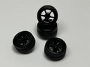 BNDS Custom Wheel Parts Wheel and Tyre Set Gloss Black 1:64 MOT Hobby BC26404SBK