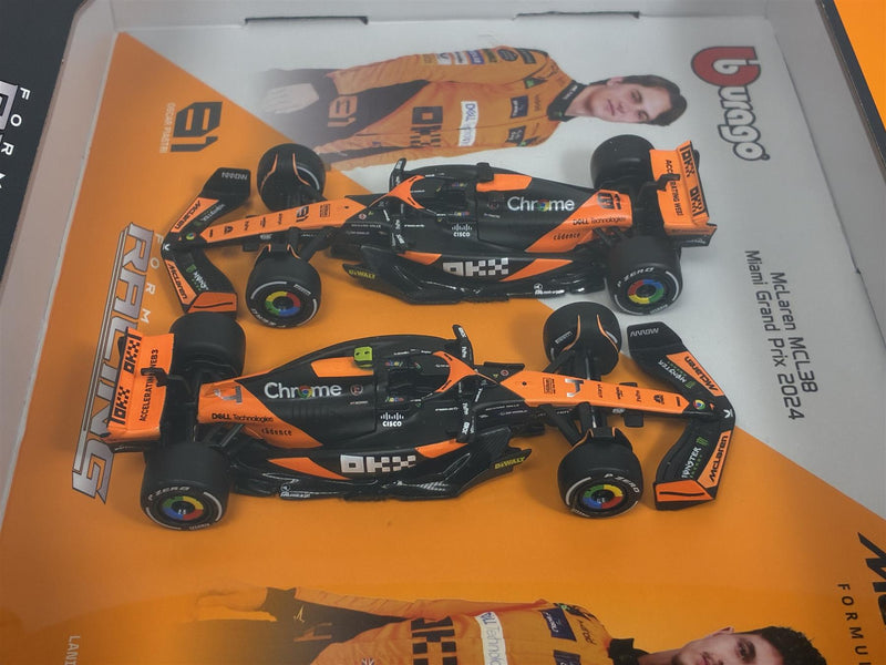 McLaren MCL38 Norris #4 and Piastri #81 2 Car Set 1:43 Scale Bburago 38109