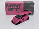Abarth 595 LB Works Abas Works Pink LHD 1:64 Mini GT MGT00851L
