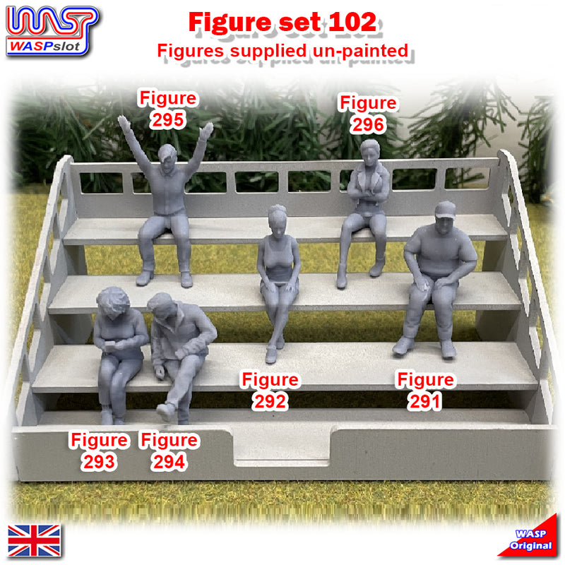 Trackside Unpainted Figures Setting x 6 Scenery Display Set 102 1:32 Wasp