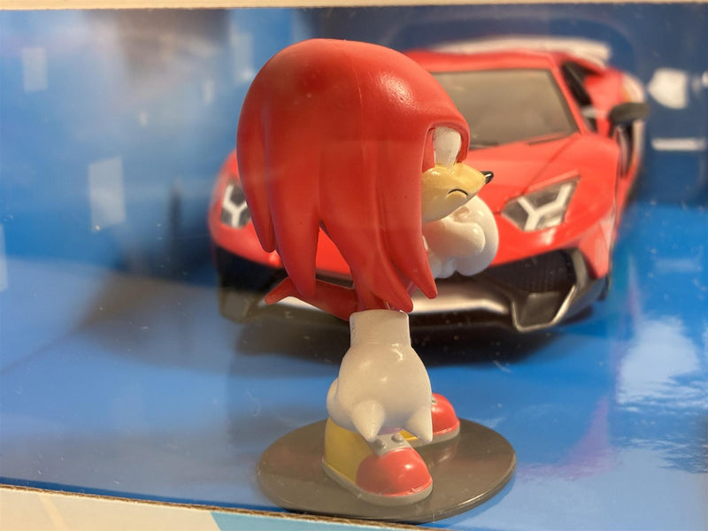 Sonic The Hedgehog Knuckles Figure and Lamborghini Aventador SV 1:24 Scale Jada 36264