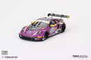 a purple race car with white text