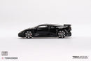 a black toy car on a white background