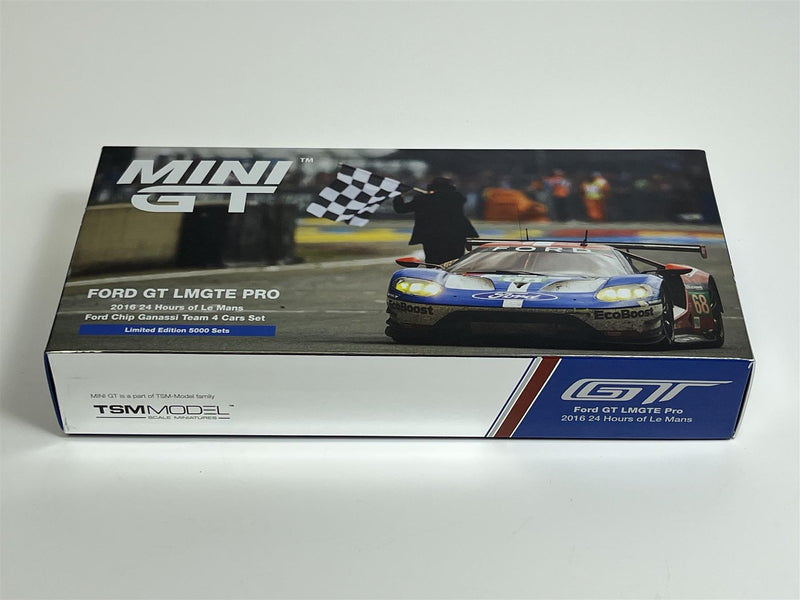 Ford GT LMGTE Pro 2016 24 Hours Le Mans Ford Chip Ganassi Team 4 Car Set 1:64 Mini GT MGTS0001