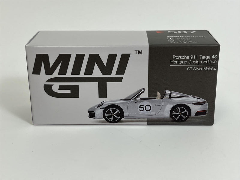 Porsche 911 Targe 4S Heritage Design Edition GT Silver Metallic RHD 1:64 Mini GT MGT00507R