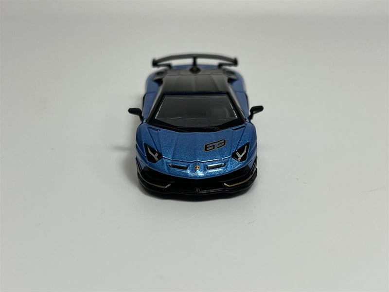 Lamborghini Aventador SVJ 63 Blu Aegir LHD 1:64 Scale Mini GT MGT00784L