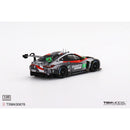 a toy race car on a white background