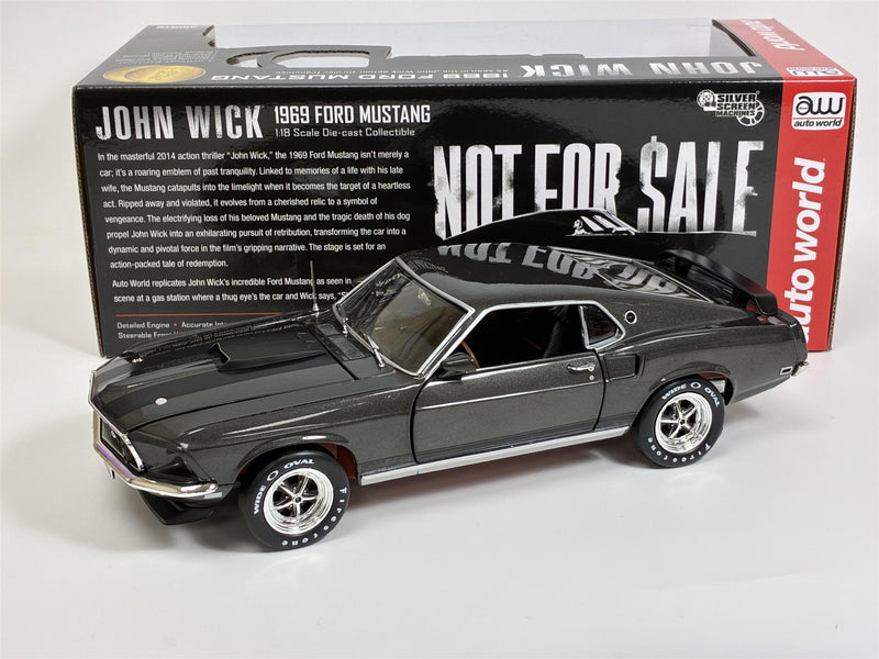 John Wick Ford Mustang 1969 1:18 Scale Auto World AWSS145