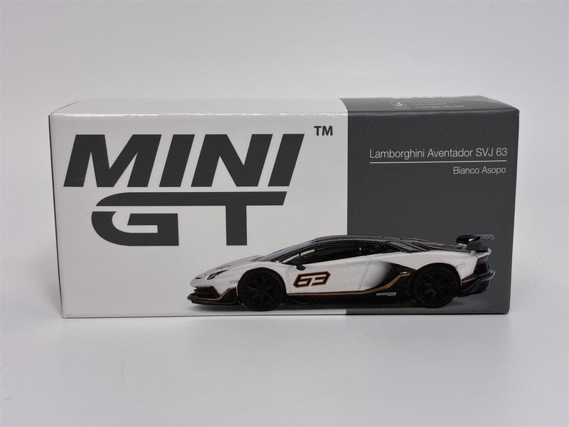 Lamborghini Aventador SVJ 63 Bianco Asopo White RHD 1:64 Mini GT MGT00842R