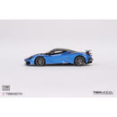 a blue sports car on a white background