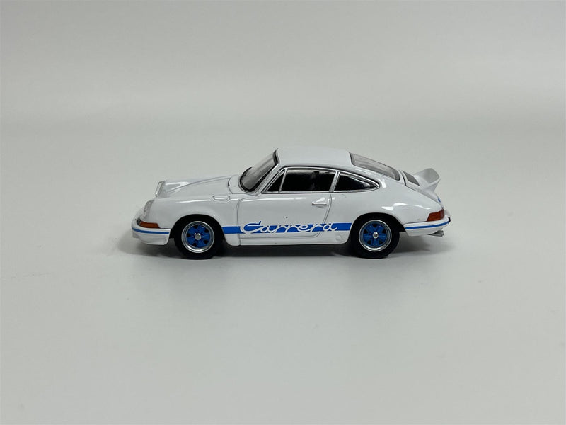 Porsche 911 Carrera RS 2.7 Grand Prix White With Blue Livery RHD 1:64 Mini GT MGT00715R