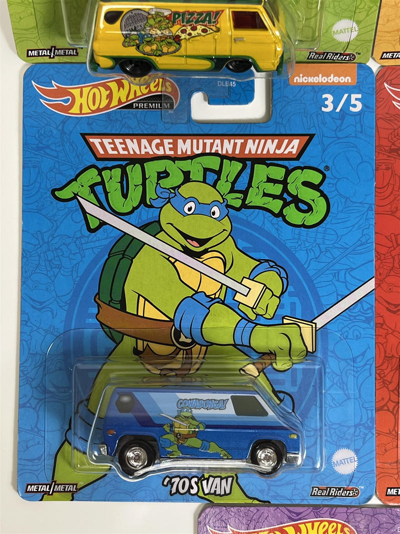 Hot Wheels Teenage Mutant Ninja Turtles TMNT 5 Car Set Real Riders 1:64 DLB45 979N