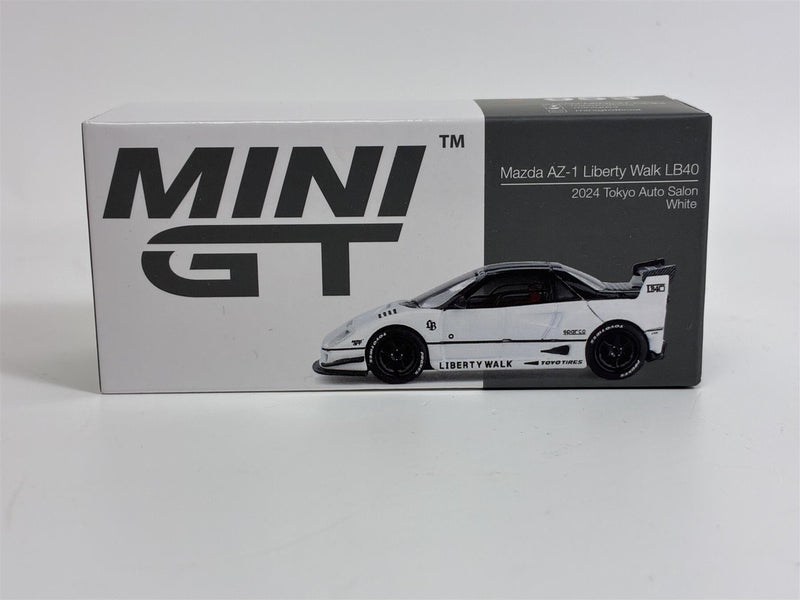 Mazda AZ-1 Liberty Walk LB40 2024 Tokyo Auto Salon White RHD 1:64 Mini GT MGT00953R