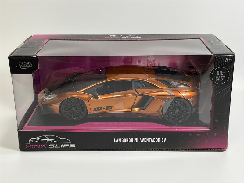 Lamborghini Aventador SV Orange Metallic 1:24 Scale Pink Slips Jada 253293016