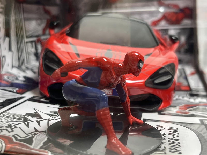 Spiderman Marvel Figure and McLaren 720S 1:24 Jada 253225034 35764