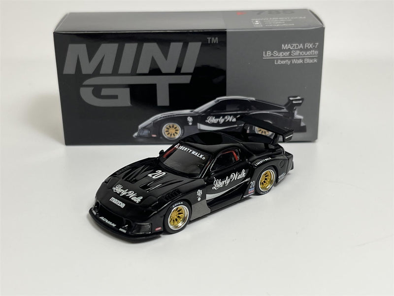 Mazda RX-7 LB Super Silhouette Liberty Walk Black LHD 1:64 Mini GT MGT00785L